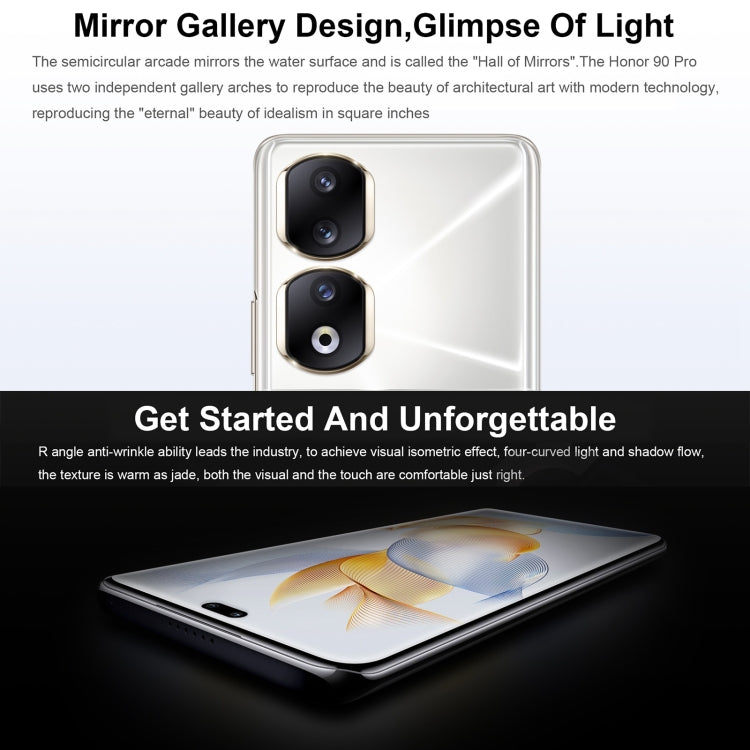 Triple Back Cameras + Dual Front Cameras, Screen Fingerprint Identification, 6.78 inch Magic UI 7.1 Android 13 Qualcomm Snapdragon 8+ Gen 1 Octa Core up to 3.0GHz, Network: 5G, OTG, NFC, Not Support Google Play, Honor 90 Pro 5G 12GB+256GB Triple Back Cameras + Dual Front Cameras, Screen Fingerprint Identification, 6.78 inch Magic UI 7.1 Android 13 Qualcomm Snapdragon 8+ Gen 1 Octa Core up to 3.0GHz, Network: 5G, OTG, NFC, Not Support Google Play, Honor 90 Pro 5G 12GB+256GB
